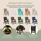 WestinTrends Malibu HDPE Adjustable Highback Folding Patio Dining Chair