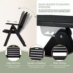 WestinTrends Malibu HDPE Adjustable Highback Folding Patio Dining Chair