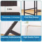 FDW 2 Piece Outdoor Bar Chairs 30 Wicker Patio Stools with Footrest & Weather Resistant, Brown