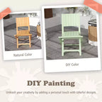 Costway 2/4 PCS Folding Patio Chairs with Inclined Backrest Teak Wood Outdoor Dining Chairs
