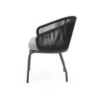 Christopher Knight Home Laguna Outdoor Rope Club Chairs with Cushion (Set of 2), Black/Gray