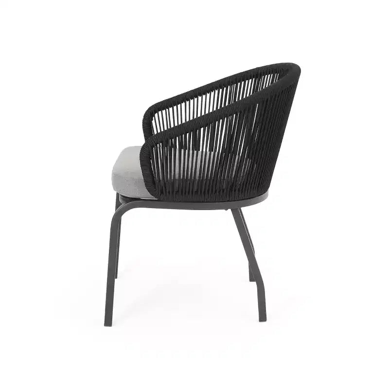 Christopher Knight Home Laguna Outdoor Rope Club Chairs with Cushion (Set of 2), Black/Gray