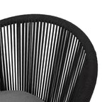 Christopher Knight Home Laguna Outdoor Rope Club Chairs with Cushion (Set of 2), Black/Gray