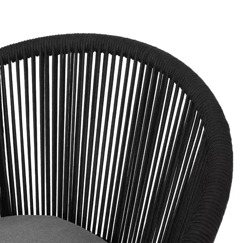 Christopher Knight Home Laguna Outdoor Rope Club Chairs with Cushion (Set of 2), Black/Gray