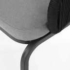 Christopher Knight Home Laguna Outdoor Rope Club Chairs with Cushion (Set of 2), Black/Gray