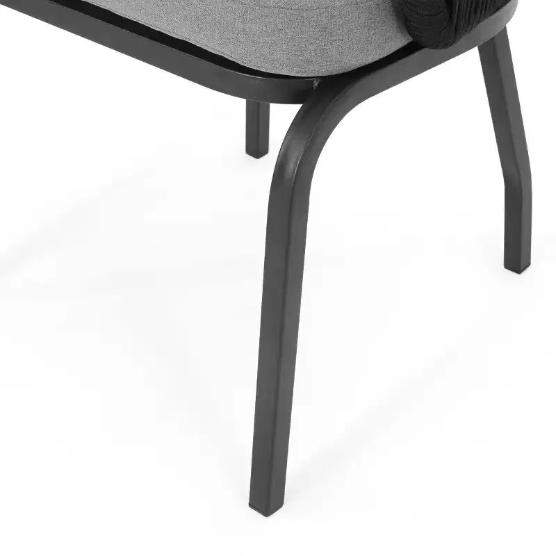 Christopher Knight Home Laguna Outdoor Rope Club Chairs with Cushion (Set of 2), Black/Gray