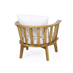 Christopher Knight Home Dean Outdoor Acacia Wood Club Chairs with Cushions (Set of 2), White and Teak