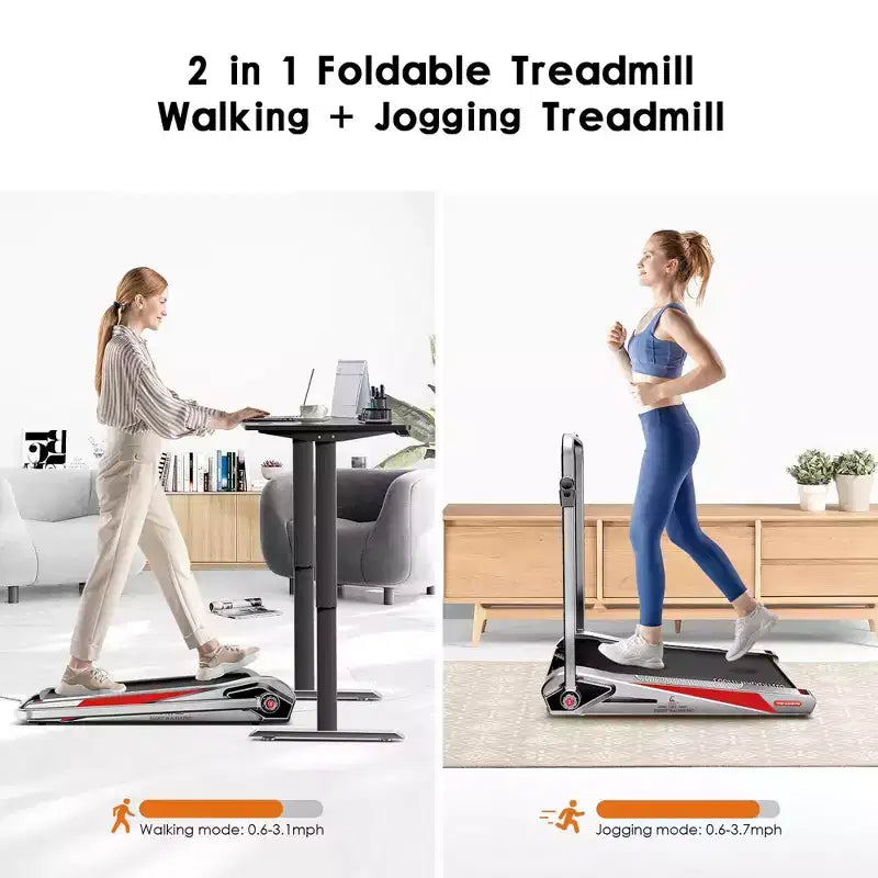 EGOFIT Walker Plus M1T -Cool Grey, 2-In-1 Folding Treadmill, Walking & Jogging
