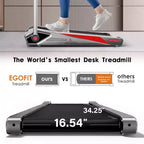 EGOFIT Walker Plus M1T -Cool Grey, 2-In-1 Folding Treadmill, Walking & Jogging