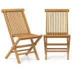 Costway Patio Chairs Set of 2/4 with Slatted Seat & Backrest No Assembly Needed for Poolside