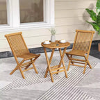 Costway Patio Chairs Set of 2/4 with Slatted Seat & Backrest No Assembly Needed for Poolside