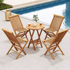 Costway Patio Chairs Set of 2/4 with Slatted Seat & Backrest No Assembly Needed for Poolside