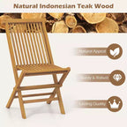 Costway Patio Chairs Set of 2/4 with Slatted Seat & Backrest No Assembly Needed for Poolside