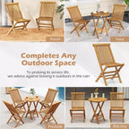 Costway Patio Chairs Set of 2/4 with Slatted Seat & Backrest No Assembly Needed for Poolside