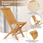 Costway Patio Chairs Set of 2/4 with Slatted Seat & Backrest No Assembly Needed for Poolside
