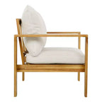 Christopher Knight Home Norman Outdoor Slat Design Acacia Wood Club Chair with Cushions, Light Gray/Teak