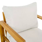 Christopher Knight Home Norman Outdoor Slat Design Acacia Wood Club Chair with Cushions, Light Gray/Teak
