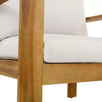 Christopher Knight Home Norman Outdoor Slat Design Acacia Wood Club Chair with Cushions, Light Gray/Teak