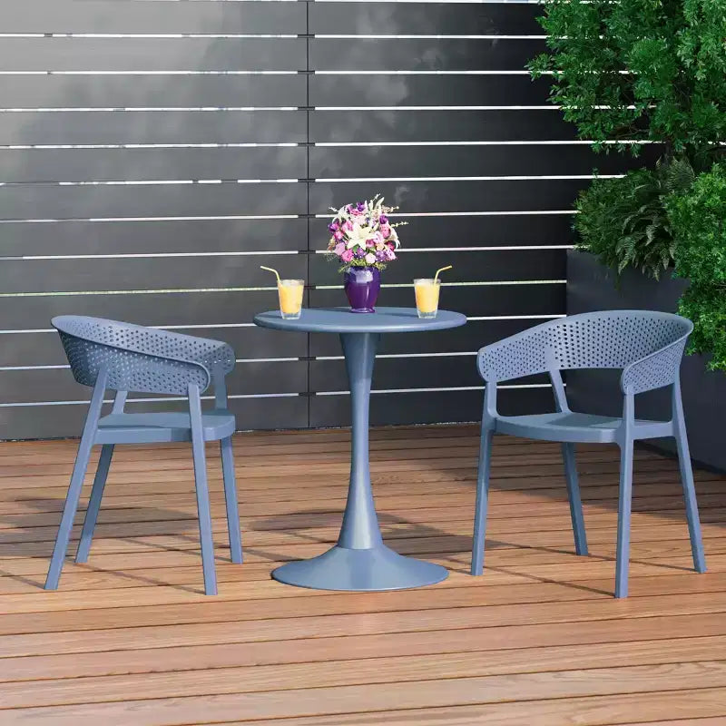 WestinTrends Playa Outdoor Modern Stackable Plastic Resin Patio Dining Armchair (Set of 2)