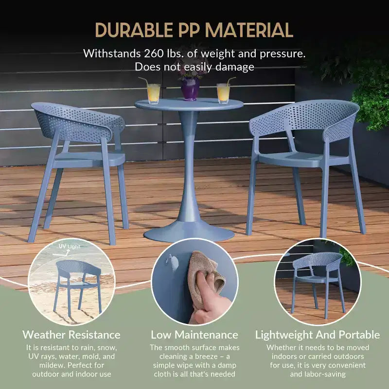 WestinTrends Playa Outdoor Modern Stackable Plastic Resin Patio Dining Armchair (Set of 2)