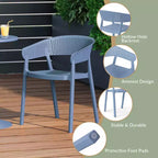 WestinTrends Playa Outdoor Modern Stackable Plastic Resin Patio Dining Armchair (Set of 2)