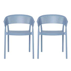 WestinTrends Playa Outdoor Modern Stackable Plastic Resin Patio Dining Armchair (Set of 2)
