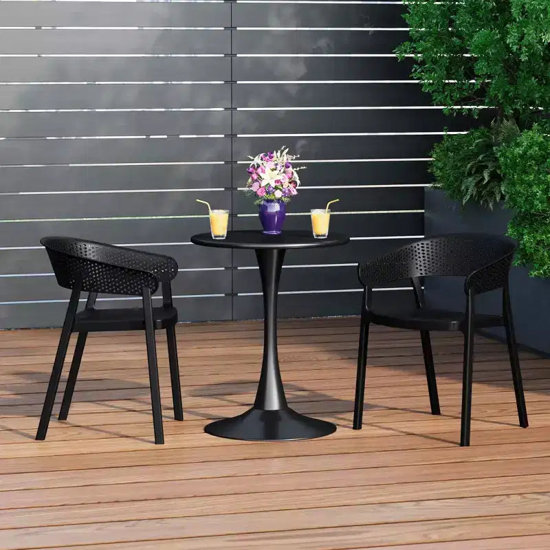 WestinTrends Playa Outdoor Modern Stackable Plastic Resin Patio Dining Armchair (Set of 2)