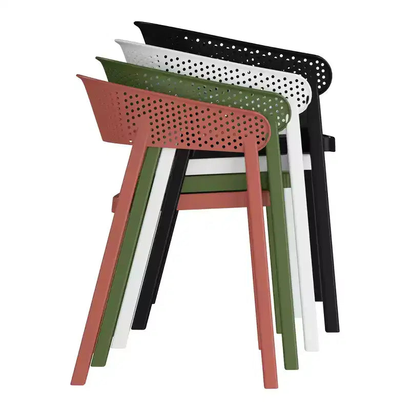 WestinTrends Playa Outdoor Modern Stackable Plastic Resin Patio Dining Armchair (Set of 2)