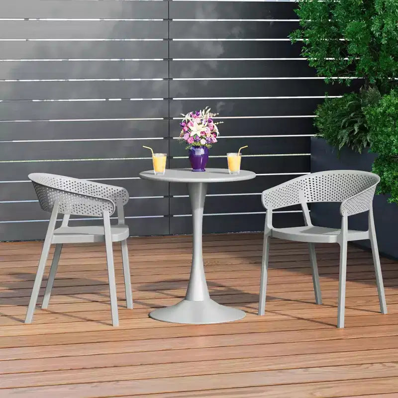 WestinTrends Playa Outdoor Modern Stackable Plastic Resin Patio Dining Armchair (Set of 2)
