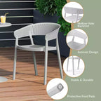 WestinTrends Playa Outdoor Modern Stackable Plastic Resin Patio Dining Armchair (Set of 2)