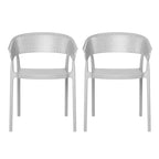 WestinTrends Playa Outdoor Modern Stackable Plastic Resin Patio Dining Armchair (Set of 2)