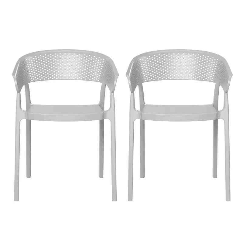WestinTrends Playa Outdoor Modern Stackable Plastic Resin Patio Dining Armchair (Set of 2)