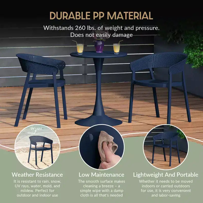 WestinTrends Playa Outdoor Modern Stackable Plastic Resin Patio Dining Armchair (Set of 2)