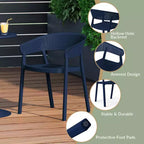 WestinTrends Playa Outdoor Modern Stackable Plastic Resin Patio Dining Armchair (Set of 2)