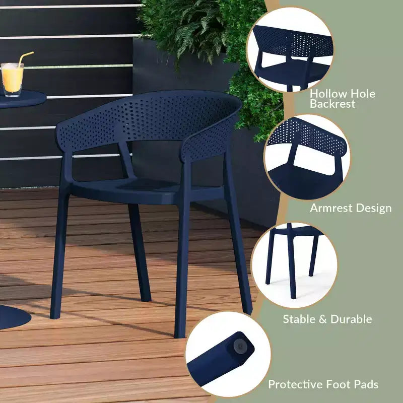 WestinTrends Playa Outdoor Modern Stackable Plastic Resin Patio Dining Armchair (Set of 2)