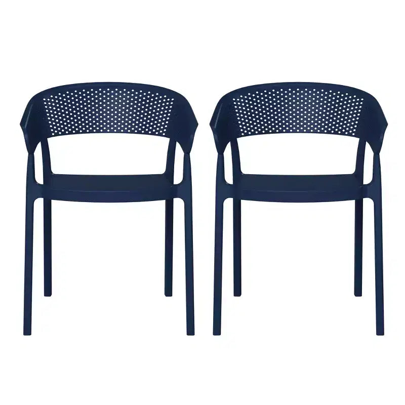 WestinTrends Playa Outdoor Modern Stackable Plastic Resin Patio Dining Armchair (Set of 2)
