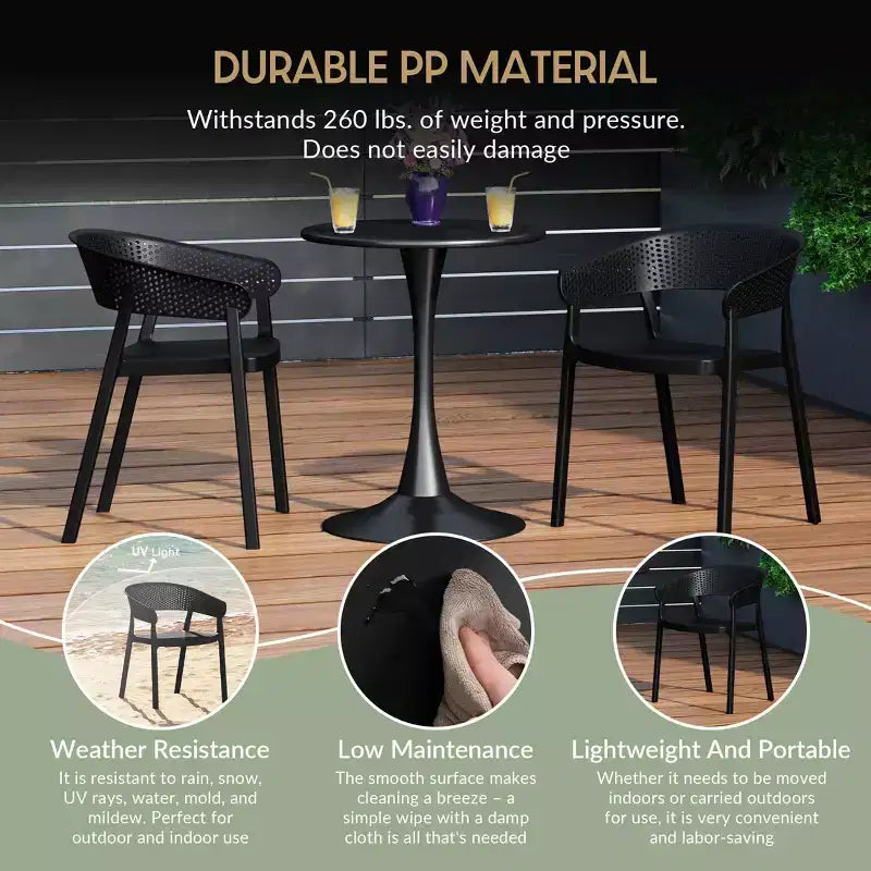 WestinTrends Playa Outdoor Modern Stackable Plastic Resin Patio Dining Armchair (Set of 2)