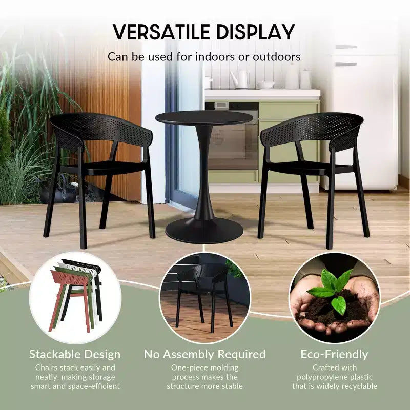 WestinTrends Playa Outdoor Modern Stackable Plastic Resin Patio Dining Armchair (Set of 2)