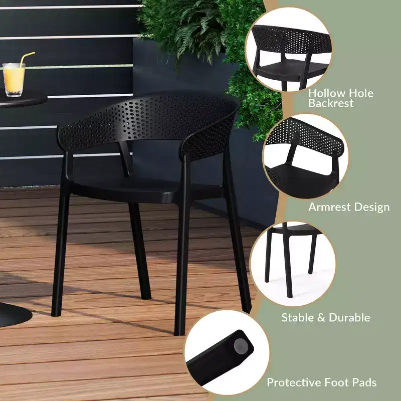WestinTrends Playa Outdoor Modern Stackable Plastic Resin Patio Dining Armchair (Set of 2)