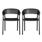 WestinTrends Playa Outdoor Modern Stackable Plastic Resin Patio Dining Armchair (Set of 2)
