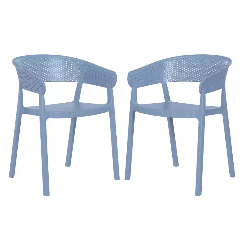 WestinTrends Playa Outdoor Modern Stackable Plastic Resin Patio Dining Armchair (Set of 2)