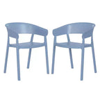 WestinTrends Playa Outdoor Modern Stackable Plastic Resin Patio Dining Armchair (Set of 2)
