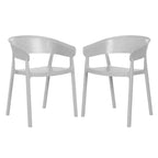 WestinTrends Playa Outdoor Modern Stackable Plastic Resin Patio Dining Armchair (Set of 2)