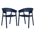 WestinTrends Playa Outdoor Modern Stackable Plastic Resin Patio Dining Armchair (Set of 2)