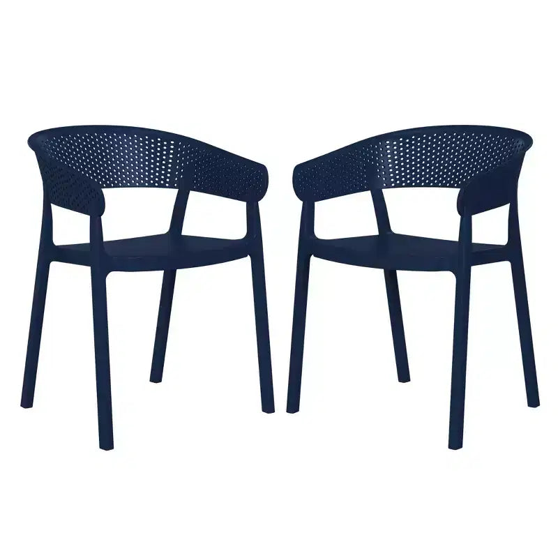 WestinTrends Playa Outdoor Modern Stackable Plastic Resin Patio Dining Armchair (Set of 2)