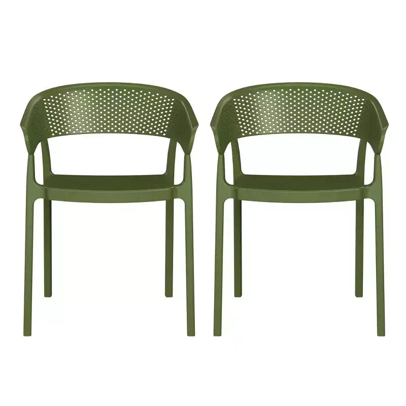 WestinTrends Playa Outdoor Modern Stackable Plastic Resin Patio Dining Armchair (Set of 2)