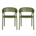 WestinTrends Playa Outdoor Modern Stackable Plastic Resin Patio Dining Armchair (Set of 2)