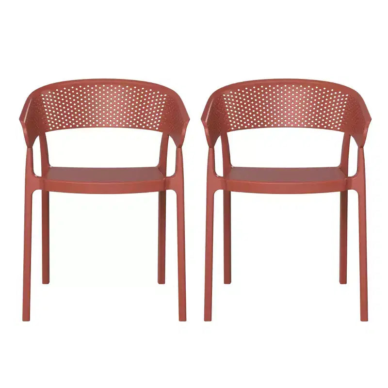 WestinTrends Playa Outdoor Modern Stackable Plastic Resin Patio Dining Armchair (Set of 2)