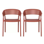 WestinTrends Playa Outdoor Modern Stackable Plastic Resin Patio Dining Armchair (Set of 2)