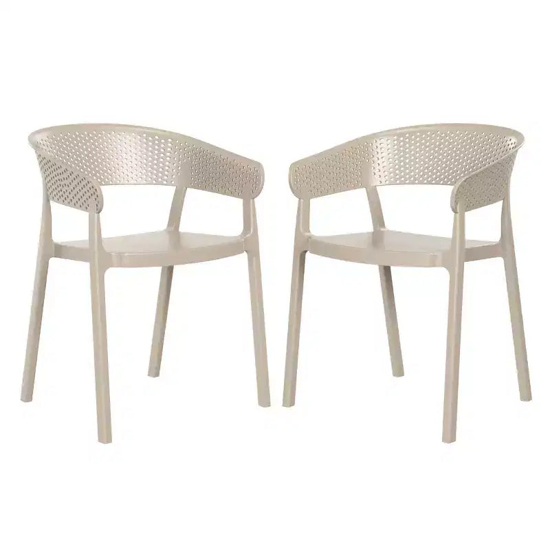 WestinTrends Playa Outdoor Modern Stackable Plastic Resin Patio Dining Armchair (Set of 2)